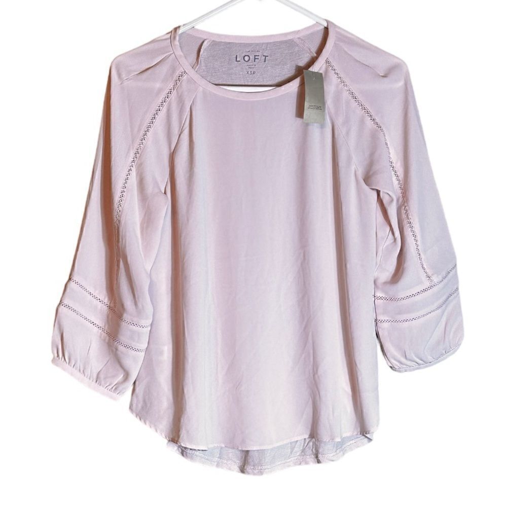 LOFT Pink Long Sleeve Blouse NWT Size XS Petite ▫️ - Picture 1 of 9